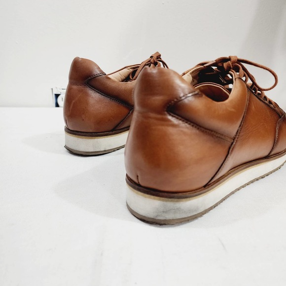 Anthony Veer Barack Court Calfskin Leather Lace-up Sneaker in Tan Men's Size 13D - Picture 11 of 16